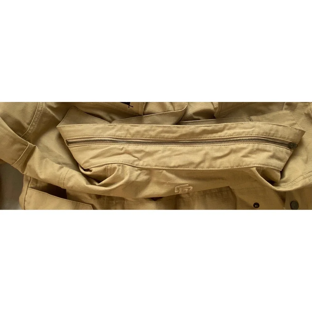 State Property Standard Issue Men Tan‎ Ripstop Field Jacket XL Packable Hood